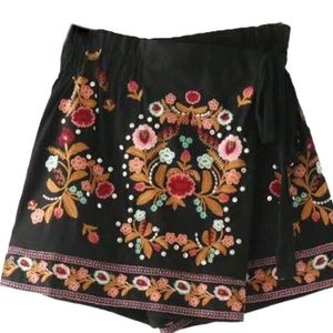 Embroidered Wrap Skirt